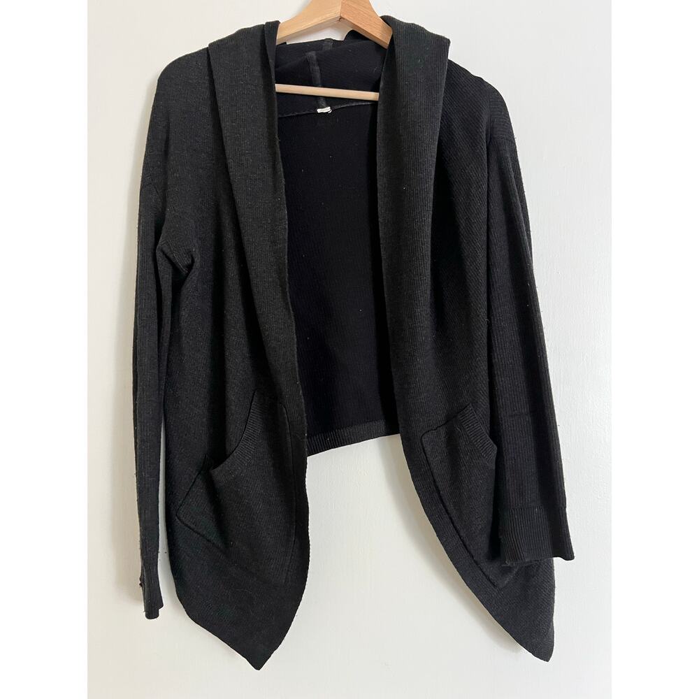 Lululemon Cabin Yogi Wrap Black Women's Sweater Long Sleeve Cozy Warm Knit